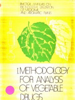 Pratical manuals on the industrial utilization of medicinal and aromatic plants I. Methodology for analysis of vegetable drugs