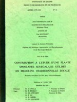 Contribution à l’étude  d’une plante spontanée sénégalaise utilisée en médecine traditionnelle locale