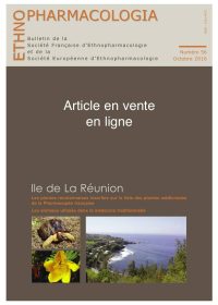 Plantes médicinales de La Réunion inscrites à la Pharmacopée française - n°56, 2016